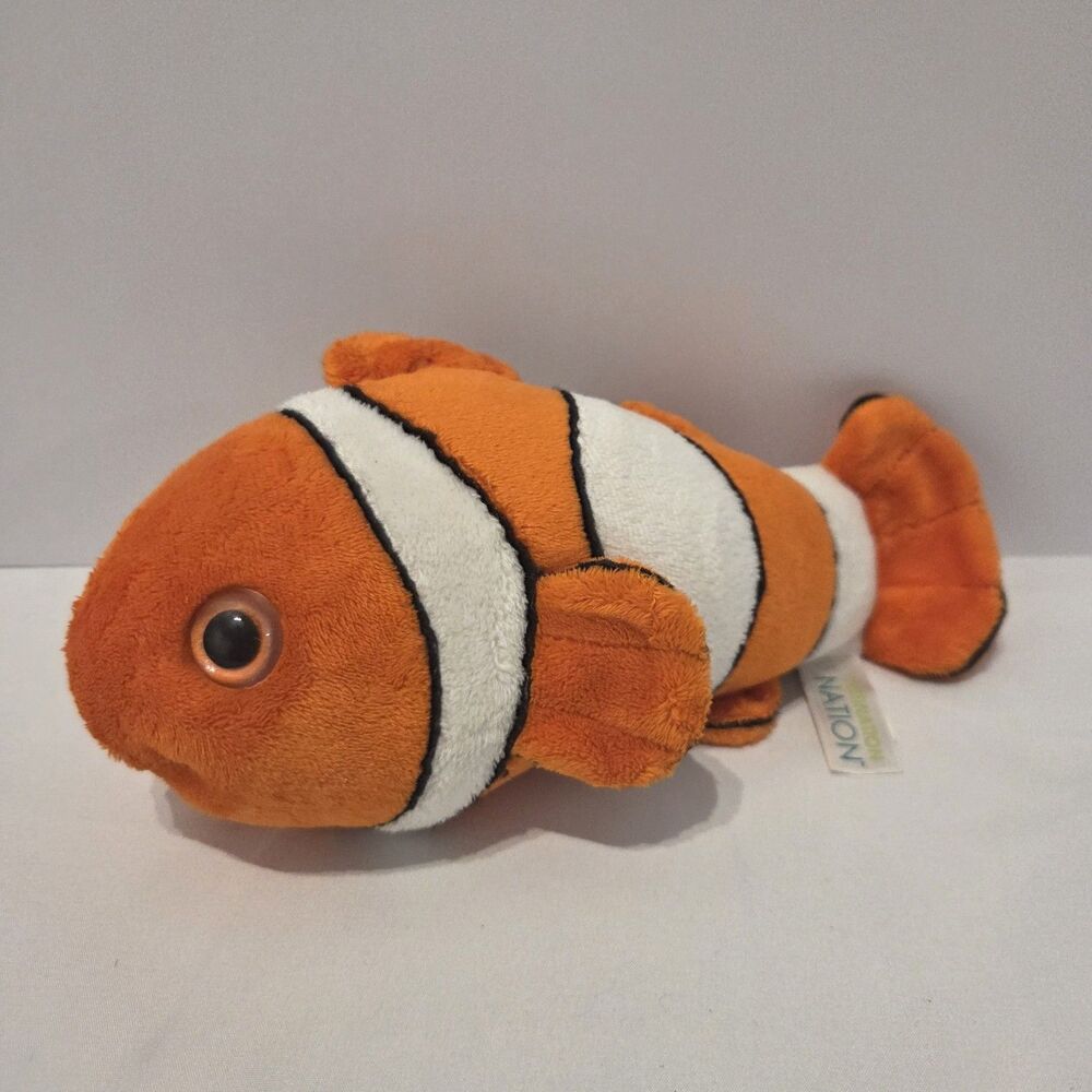 Aurora World Destination Nation Clownfish Plush Toy 9" Orange White